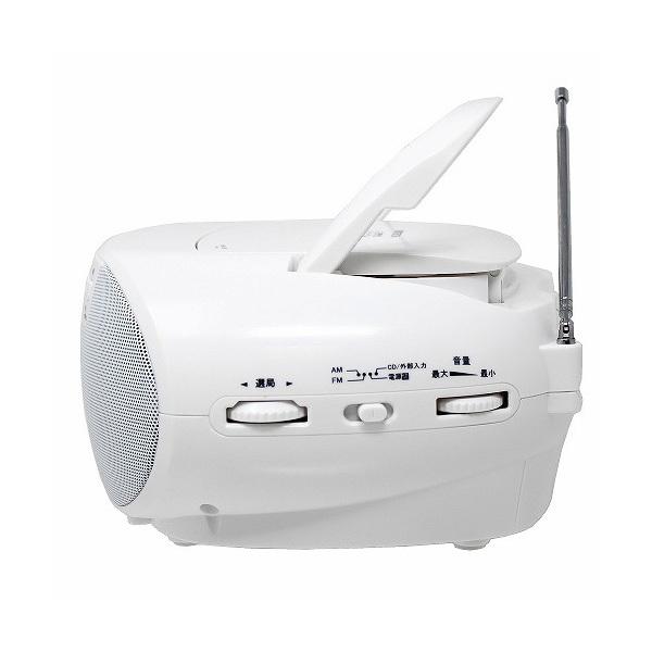 VOICE 電子機器 コンパクト ホワイト CDラジオ KC-132W ホワイト CDプレーヤー FMワイドバンド対応 AC電源