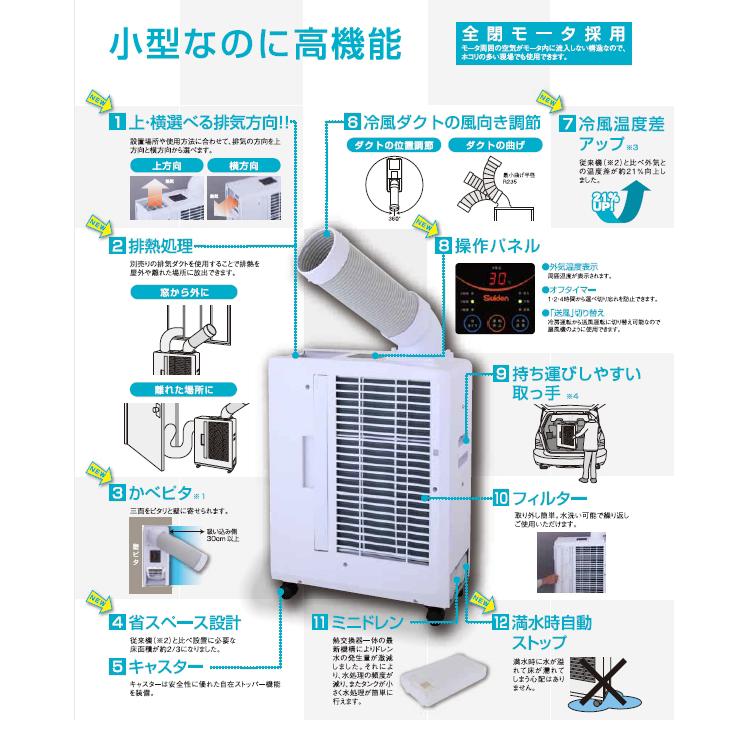 スイデン ポータブルスポットエアコンSS‐16MZW‐1 小型 ミニ スポット