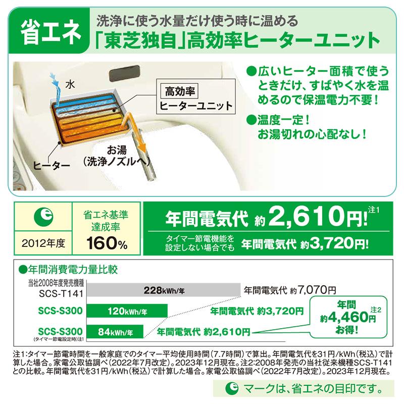 TOSHIBA（東芝） 温水洗浄便座 SCS-S300 パステルアイボリー 瞬間式 
