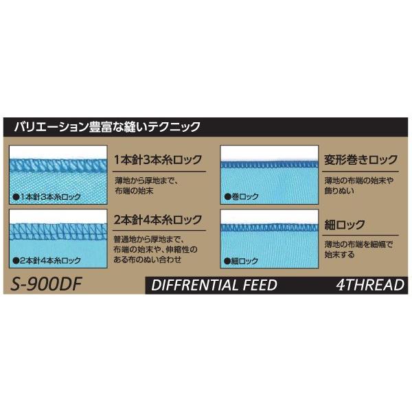 シンガー ロック ミシン S-900DF プロフェッショナル2 2本針4本糸 差動送り機能 3年保証 SINGER （代引不可／北海道追加送料あり）の画像