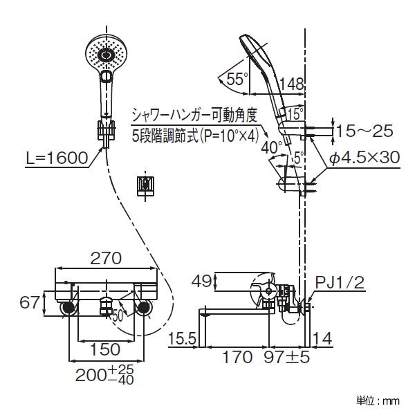 TOTO 浴室用壁付サーモスタット混合水栓 一般地用 コンフォート TOTO 浴室用壁付サーモスタット混合水栓 一般地用 コンフォート