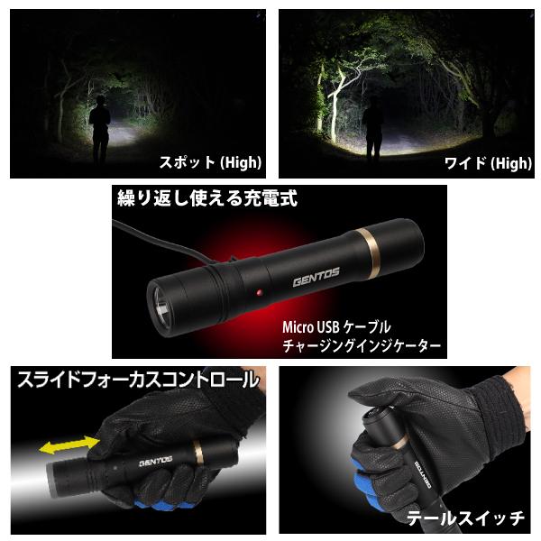 ジェントス RX-286R ハンディライト REXEED(レクシード)シリーズ USB
