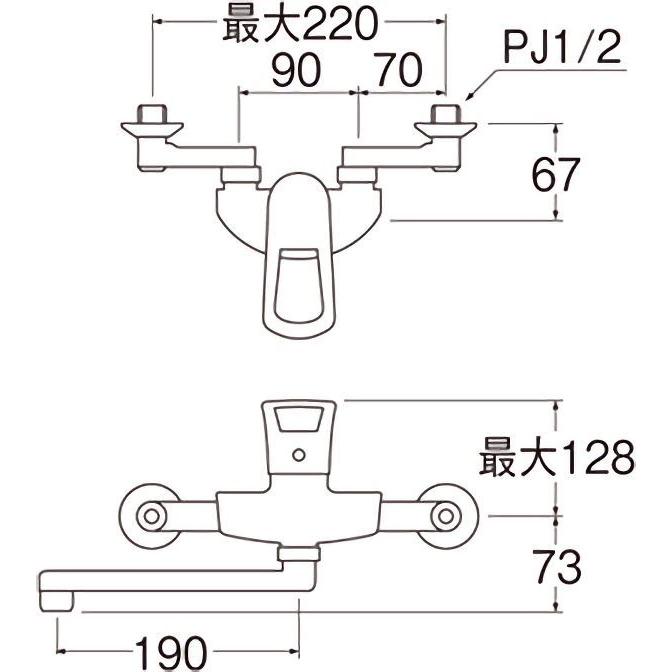 SANEI（水栓金具） SANEI 壁付シングルレバー混合栓 一般地用