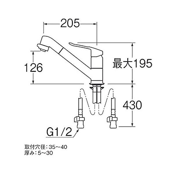 SANEI ワンホールシングルレバー切替シャワー混合栓 一般地用