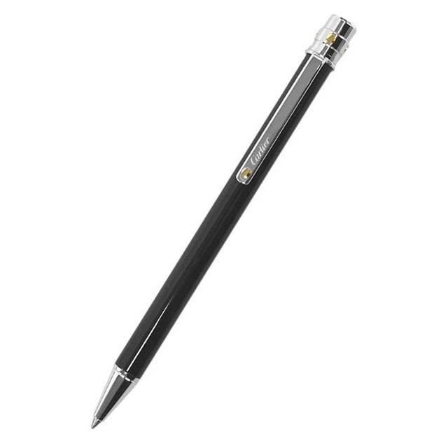 CARTIER OP000124(OP000146) SANTOS DE CARTIER BALLPOINT PEN BLACK LACQUER,  PALLADIUM AND GOLD FINISHES サントス ドゥカルティエ ボールペン : op000146-op000124 :