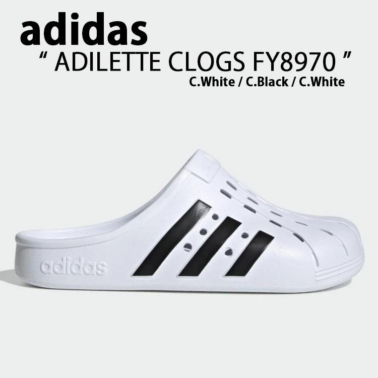 adidas アディダス サンダル スリッパ ADILETTE CLOGS FY8970 White Black adidas（アディダス） サンダル スリッパ ADILETTE CLOGS FY8970 White