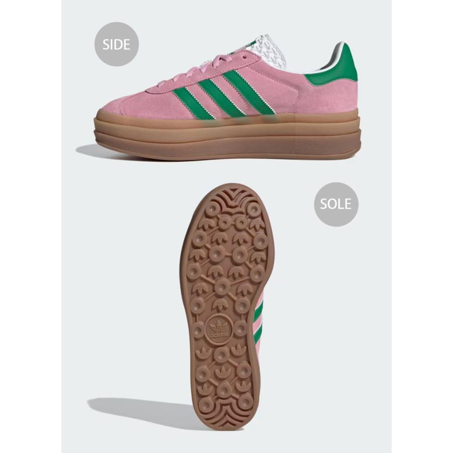 adidas originals アディダス レディース スニーカー 厚底 GAZELLE BOLD IE0420 ガゼル ボールド スエード PINK GREEN シューズ 厚底シューズ ピンク グリーン｜a-dot｜04