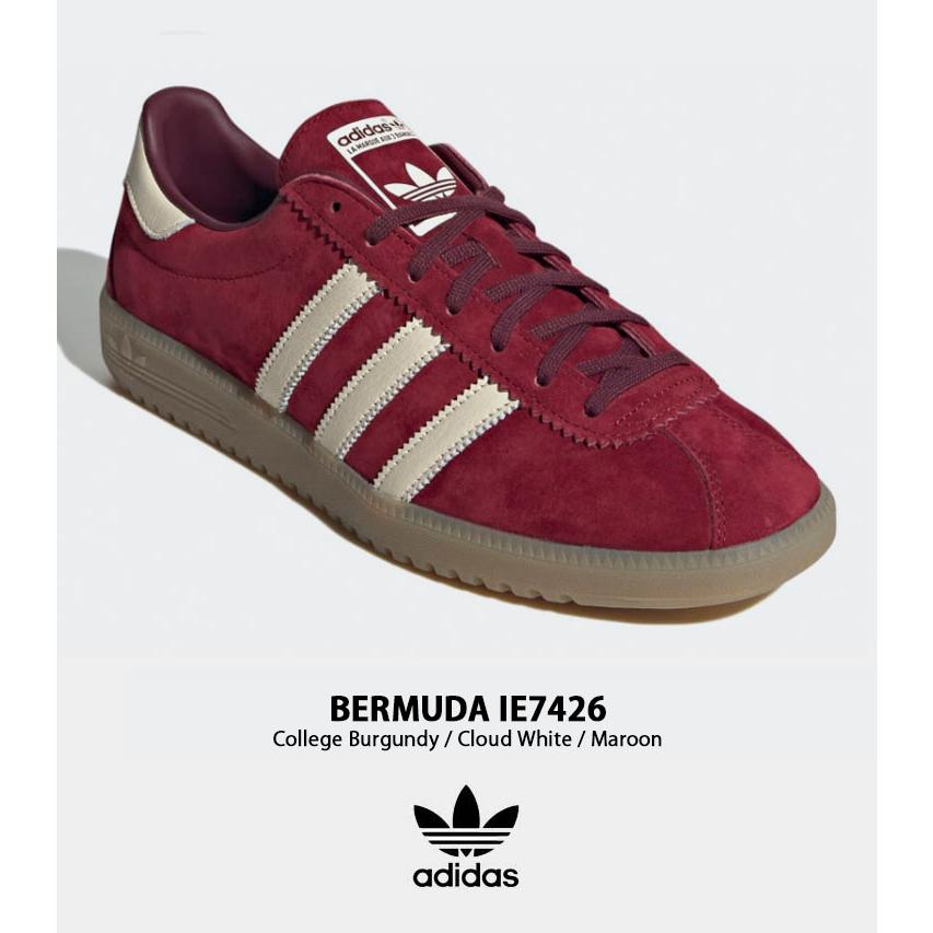 adidas originals アディダス スニーカー BERMUDA IE7426 バミューダ シューズ BURGUNDY MAROON スエード スウェード バーガンディ マルーン ラバーアウトソール｜a-dot｜03