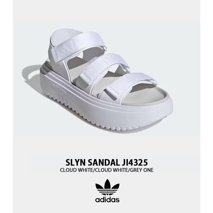 adidas アディダス サンダル スポーツサンダル SLYNサンダル WHITE GREY JI4325 サイズ調整 厚底サンダル ...