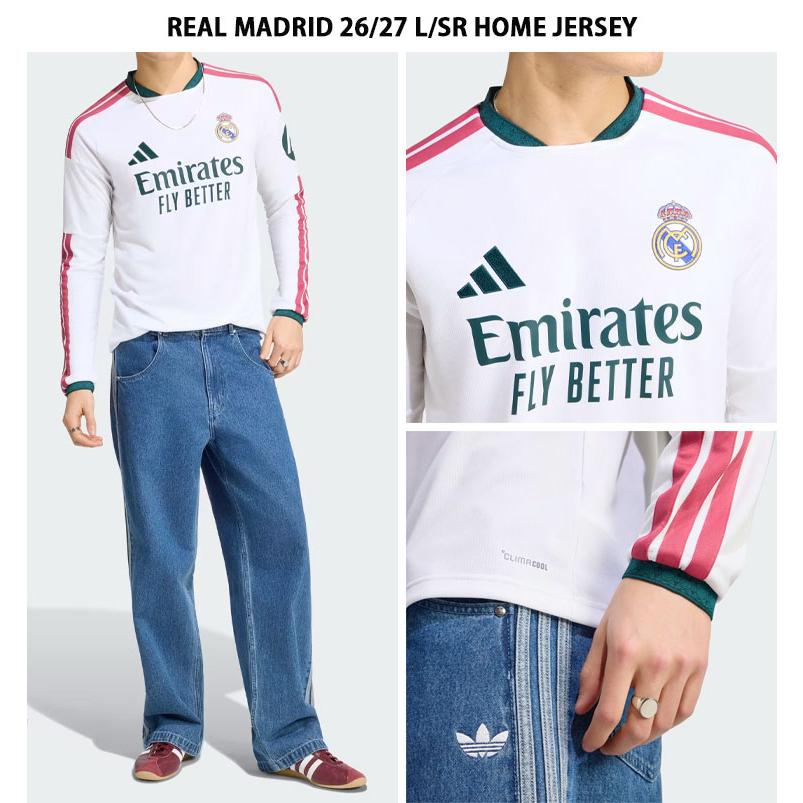 adidas（アディダス） レアルユニ 長袖 ジャージ Tシャツ REAL MADRID