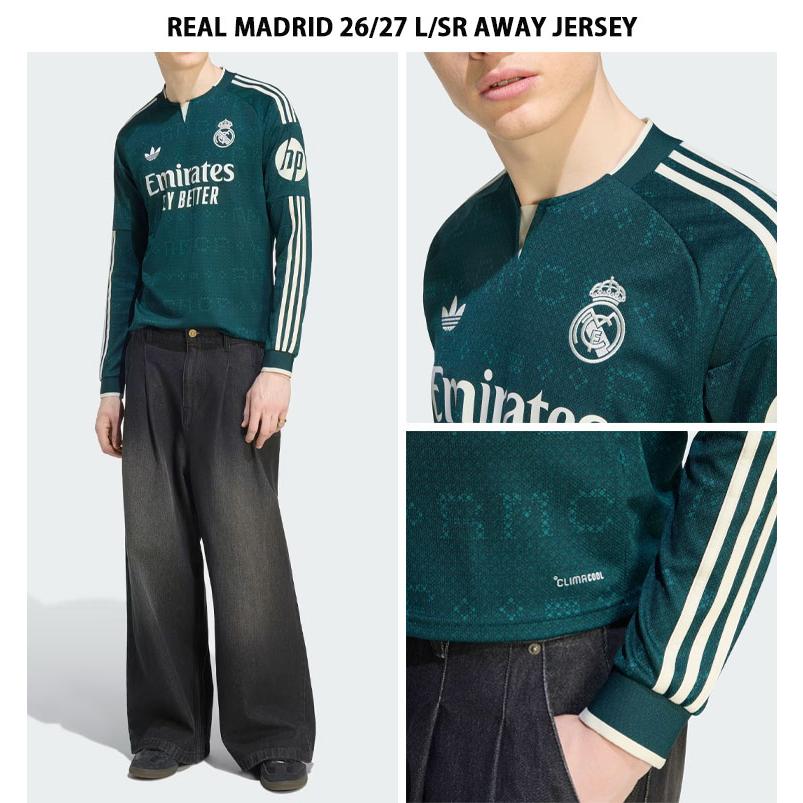 adidas（アディダス） レアルユニ 長袖 ジャージ Tシャツ REAL MADRID