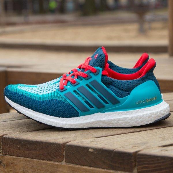 ultra boost green and red