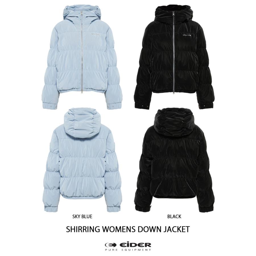 EIDER アイダー レディース パディングジャケット SHIRRING WNS DOWN JACKET シャーリング ダウンジャケット ブルー ブラック DWW25568 韓国ファッションの画像