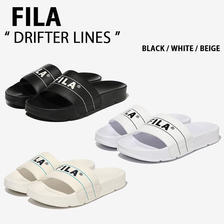 FILA フィラ サンダル DRIFTER LINES 1SM01942E BLACK WHITE