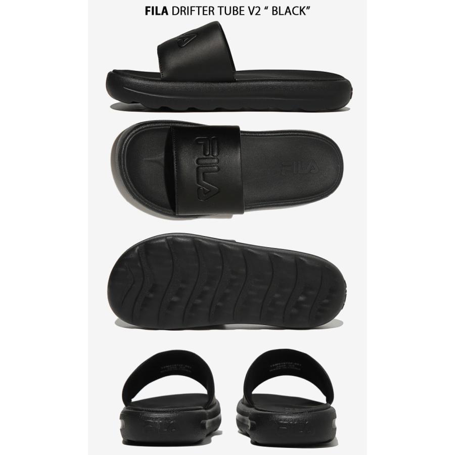 FILA★DRIFTER TUBE V2★ロゴ★シャワサン★兼用 FILA フィラ サンダル DRIFTER TUBE V2 1SM01972F BLACK WHITE