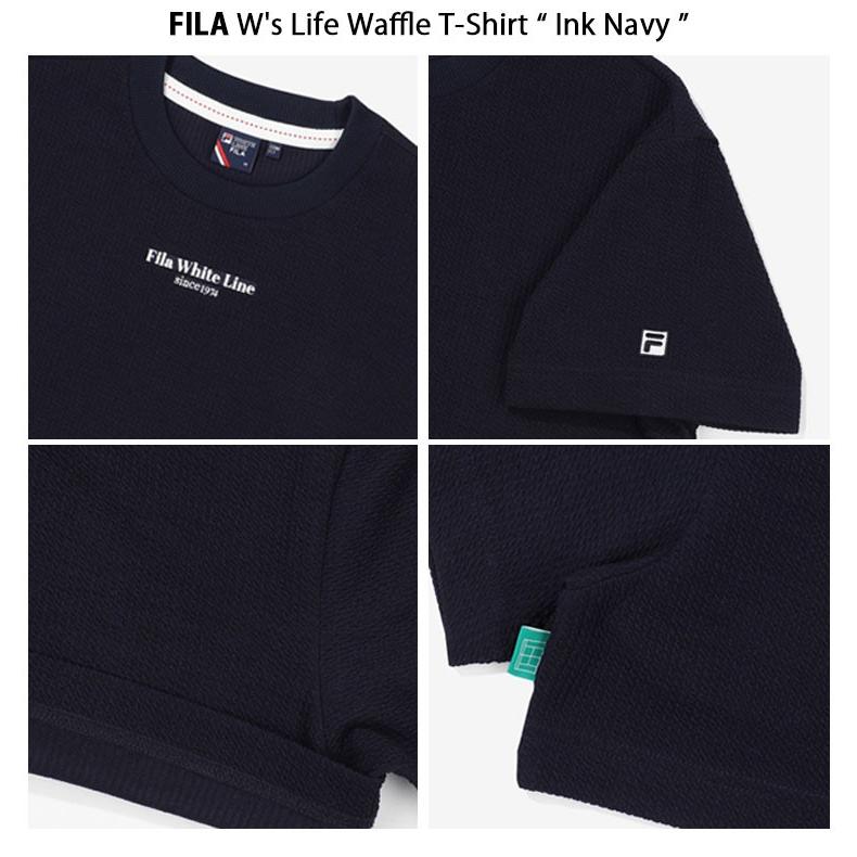 FILA フィラ Tシャツ W'S LIFE WAFFLE T-SHIRT FS2RSF2364F ライフ ワッフル Tシャツ クロップ ショートスリーブ 半袖 丈短め クロップドトップス｜a-dot｜03