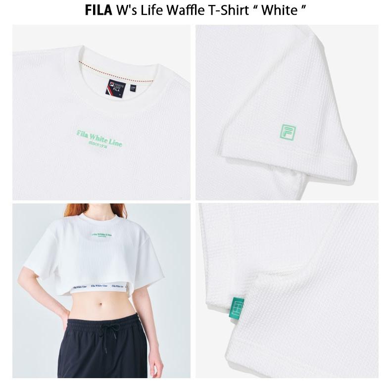 FILA フィラ Tシャツ W'S LIFE WAFFLE T-SHIRT FS2RSF2364F ライフ ワッフル Tシャツ クロップ ショートスリーブ 半袖 丈短め クロップドトップス｜a-dot｜04