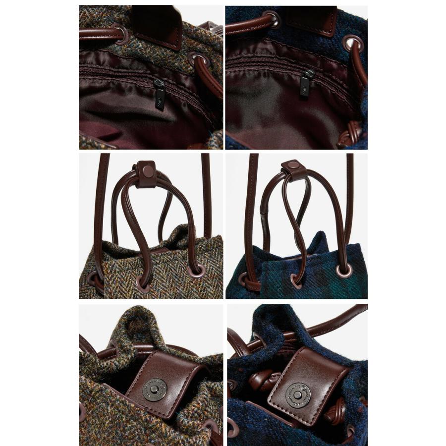FILA フィラ HarrisTweed ハリスツイード クロスバッグ ミニ BUCKET BAG FS3BCE6312X BEIGE DARK NAVY バケットバッグ ミニバッグ 肩掛け ショルダー_2