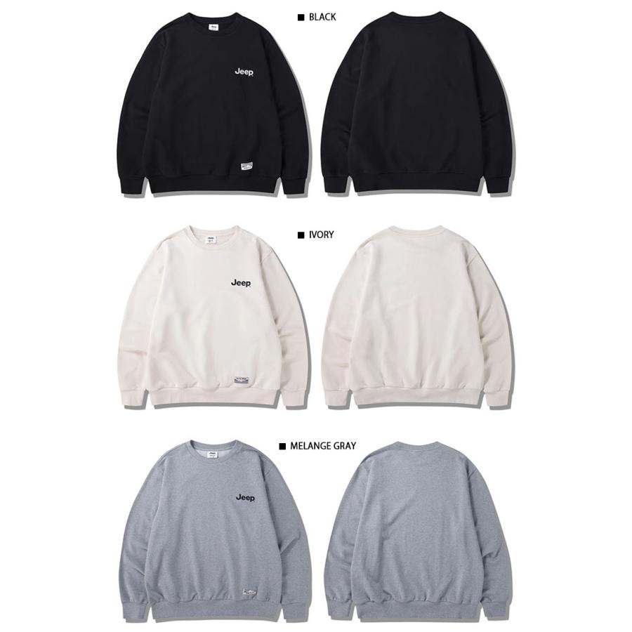 Jeep ジープ スウェット トレーナー SMALL LOGO MTM SWEAT SHIRTS ロゴ スモールロゴ BLACK GRAY IVORY BLUE KHAKI ORANGE ルーズ スウェットシャツ JP5TSU802_2