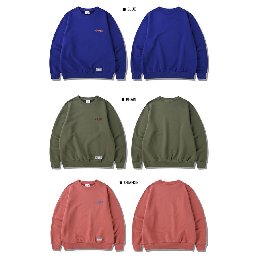 Jeep ジープ スウェット トレーナー SMALL LOGO MTM SWEAT SHIRTS ロゴ スモールロゴ BLACK GRAY IVORY BLUE KHAKI ORANGE ルーズ スウェットシャツ JP5TSU802_3