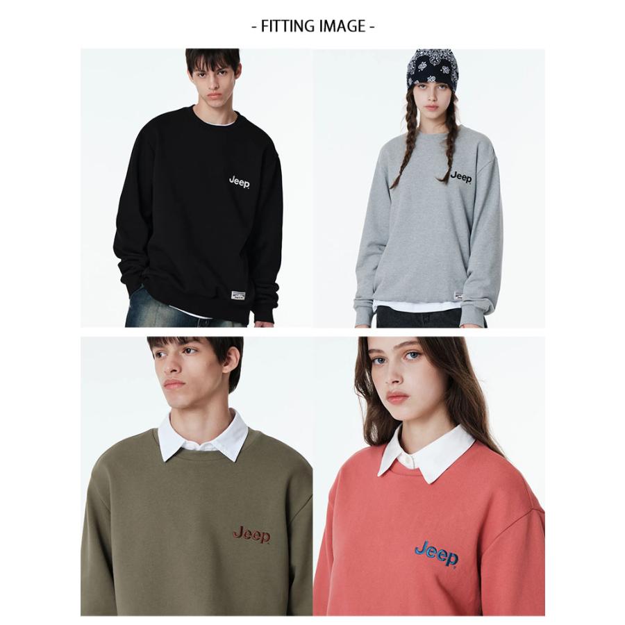 Jeep ジープ スウェット トレーナー SMALL LOGO MTM SWEAT SHIRTS ロゴ スモールロゴ BLACK GRAY IVORY BLUE KHAKI ORANGE ルーズ スウェットシャツ JP5TSU802_4