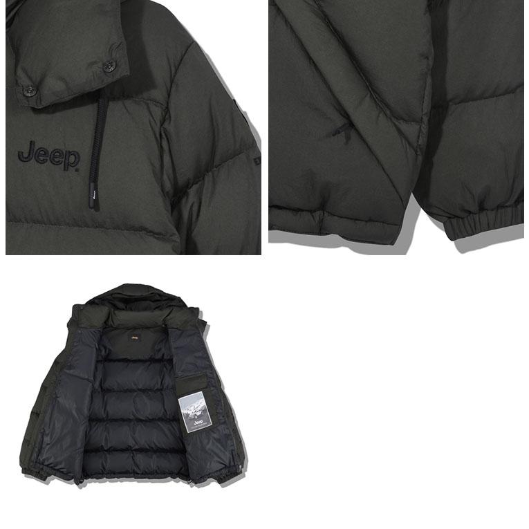 Jeep ブラック ダウンジャケット 4X4 Jeep ジープ ダウンジャケット HOOD DETACHMENT DOWN JUMPER フード