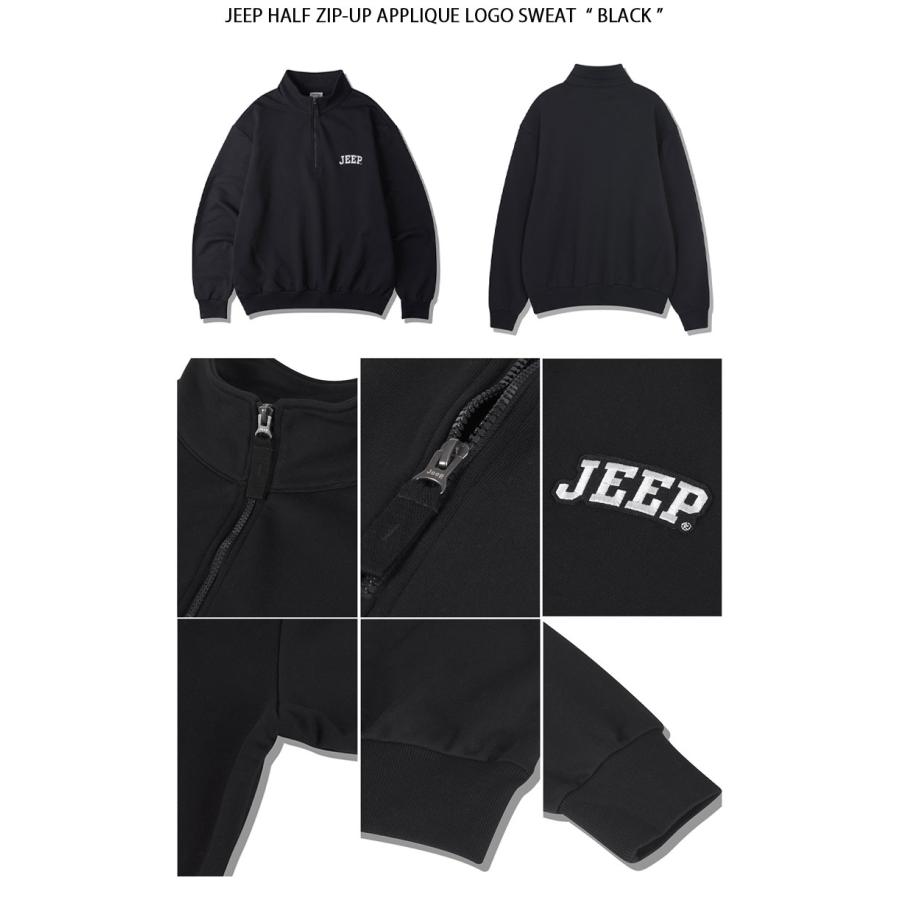 Jeep ジープ スウェット Half Zip-Up Applique Logo Sweat ハーフジップ アップリケ ロゴ ジップアップ トレーナー メンズ レディース JP5TSU836_7