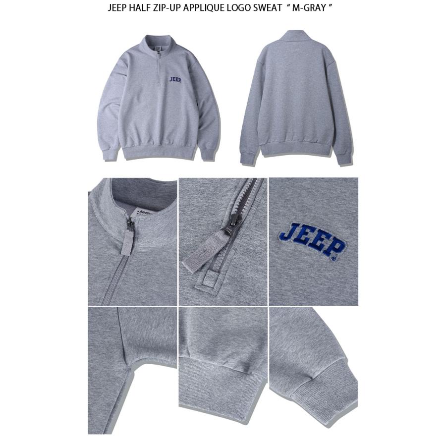 Jeep ジープ スウェット Half Zip-Up Applique Logo Sweat ハーフジップ アップリケ ロゴ ジップアップ トレーナー メンズ レディース JP5TSU836_8