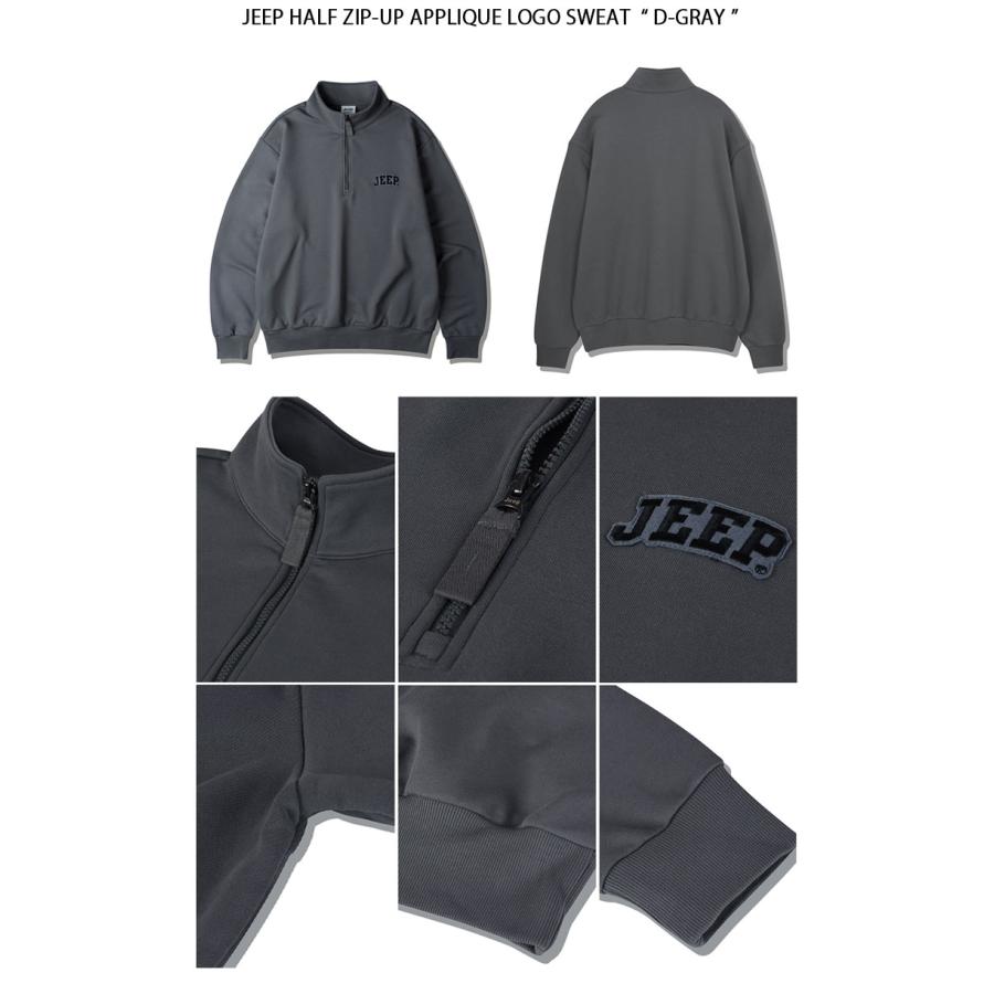 Jeep ジープ スウェット Half Zip-Up Applique Logo Sweat ハーフジップ アップリケ ロゴ ジップアップ トレーナー メンズ レディース JP5TSU836_9