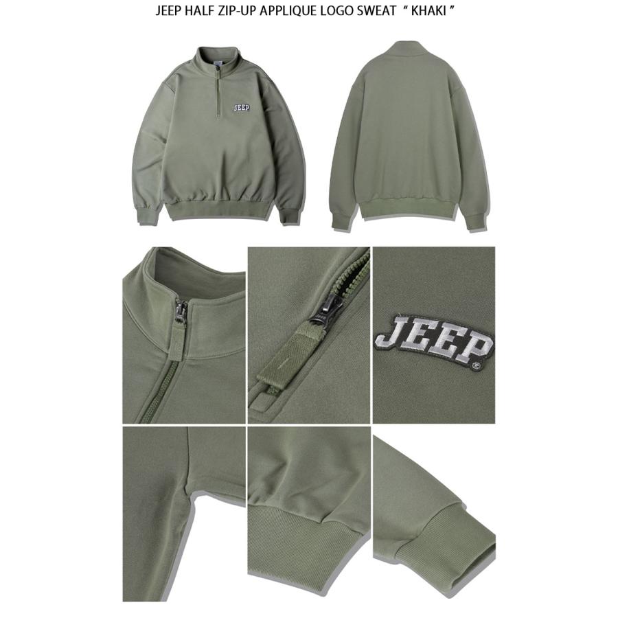 Jeep ジープ スウェット Half Zip-Up Applique Logo Sweat ハーフジップ アップリケ ロゴ ジップアップ トレーナー メンズ レディース JP5TSU836_11