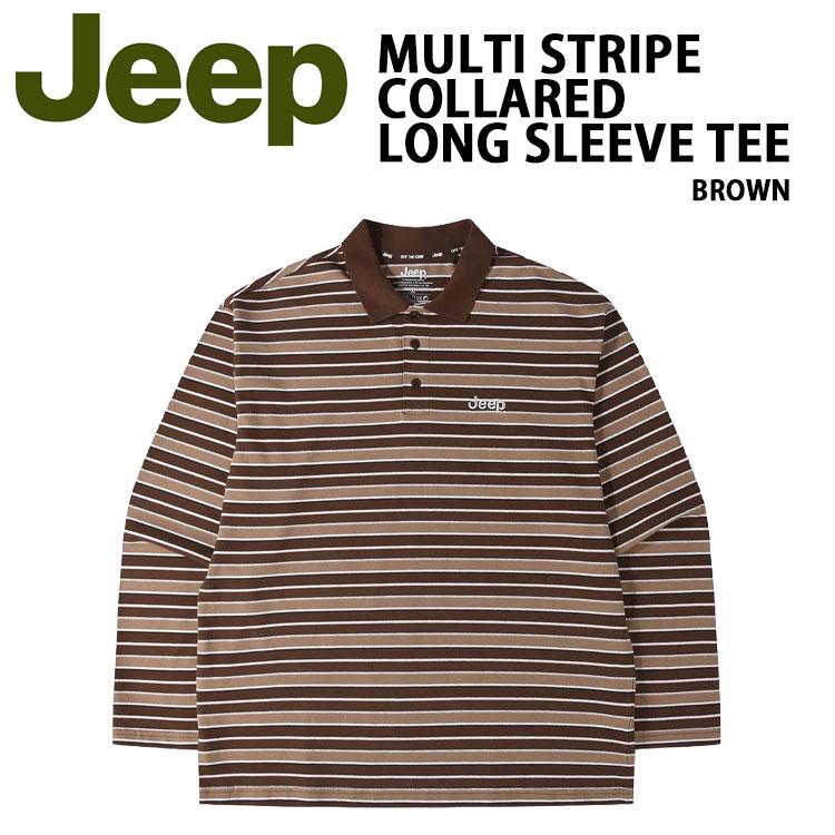 Jeep ジープ 長袖 Tシャツ MULTI STRIPE COLLARED LONG SLEEVE T-SHIRT