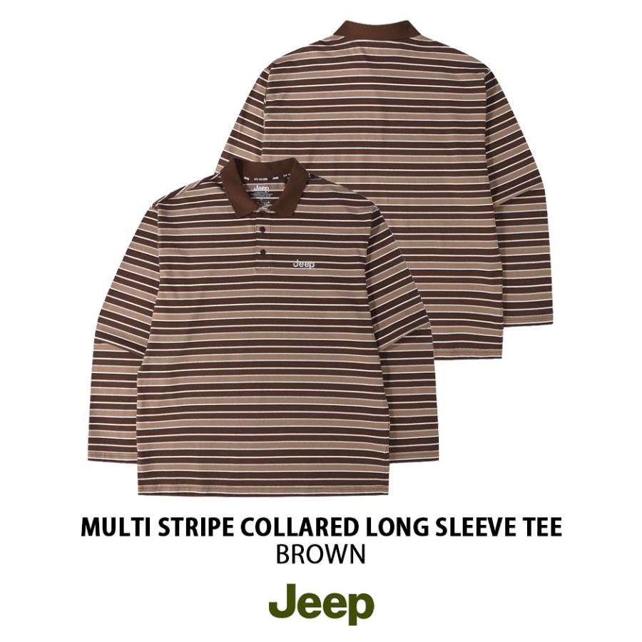 Jeep ジープ 長袖 Tシャツ MULTI STRIPE COLLARED LONG SLEEVE T-SHIRT