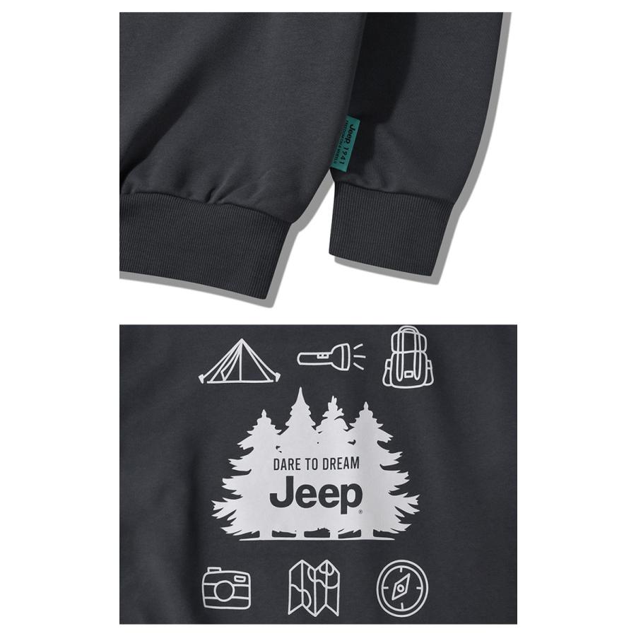 Jeep ジープ キッズ スウェット GREEN LABEL CAMPING SWEATSHIRT グリーンラベル キャンピング スウェットシャツ トレーナー 長袖 プルオーバー 子供 KQ5TSU891の画像