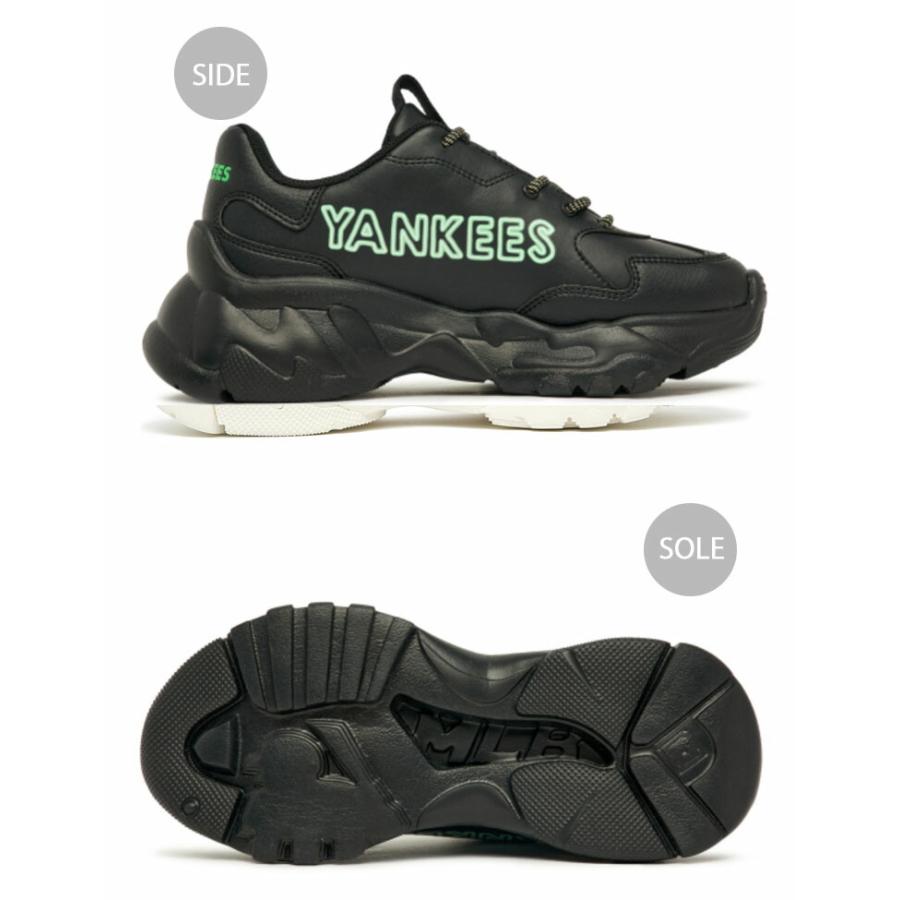 MLB スニーカー BIGBALL CHUNKY A NYY ネオンカラー 厚底スニーカー ニューヨークヤンキース NEON BLACK 厚底シューズ ダッドシューズ 韓国 3ASHBCN3N-50BKS