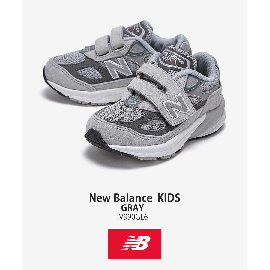 New Balance ニューバランス キッズ スニーカー NewBalance 990 GRAY キッズシューズ グレー ベルクロ IV990GL6 ベビー用 キッズ用 子供用_1