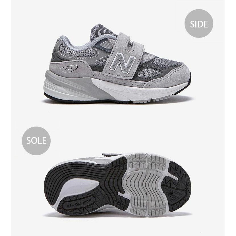 New Balance ニューバランス キッズ スニーカー NewBalance 990 GRAY キッズシューズ グレー ベルクロ IV990GL6 ベビー用 キッズ用 子供用_3