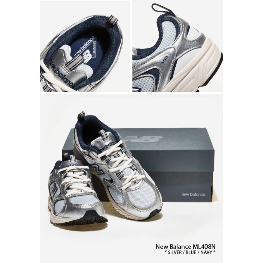 New Balance ニューバランス スニーカー 408 ML408N SILVER BLUE NAVY シューズ シルバー ブルー ネイビー レトロデザイン ランニングシューズ｜a-dot｜04