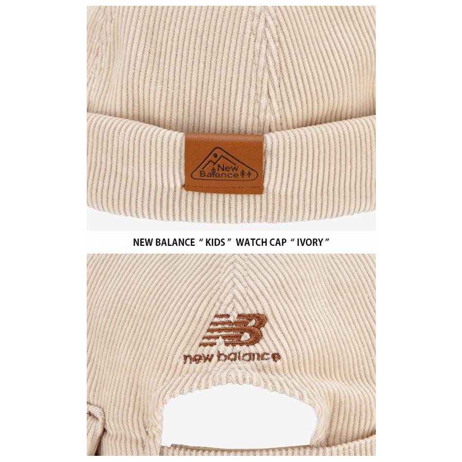 New Balance ニューバランス キッズ キャップ WATCH CAP ウォッチ キャップ 帽子 コーデュロイ 防寒 ブラウン アイボリー 子供用 男の子 女の子 NK8BDF101Uの画像