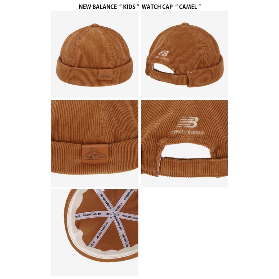 New Balance ニューバランス キッズ キャップ WATCH CAP ウォッチ キャップ 帽子 コーデュロイ 防寒 ブラウン アイボリー 子供用 男の子 女の子 NK8BDF101Uの画像
