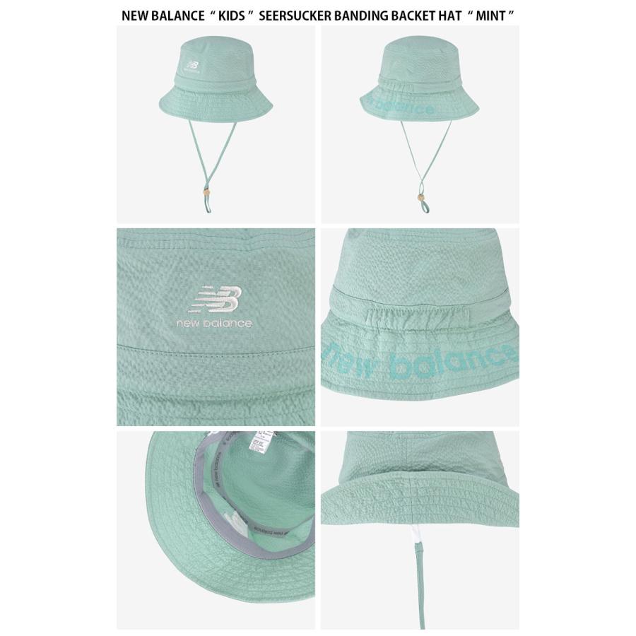 New Balance ニューバランス キッズ バケットハット SEERSUCKER BANDING BACKET HAT シアサッカー バンディング バケット ハット 帽子 バケハ 子供用 NK8BDS207Uの画像