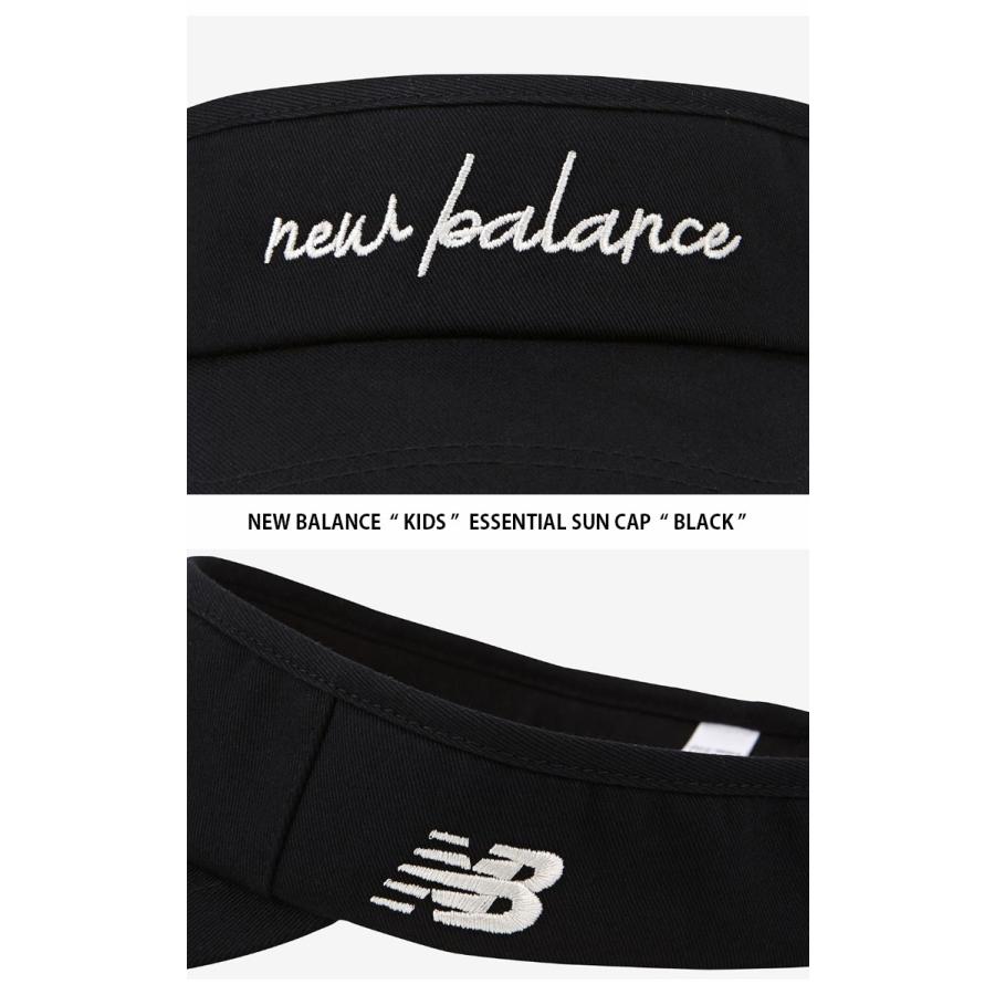 New Balance ニューバランス キッズ サンバイザー ESSENTIAL SUN CAP エッセンシャル サンキャップ 帽子 紫外線防止 ホワイト ブラック 子供用 NK8BDS303Uの画像