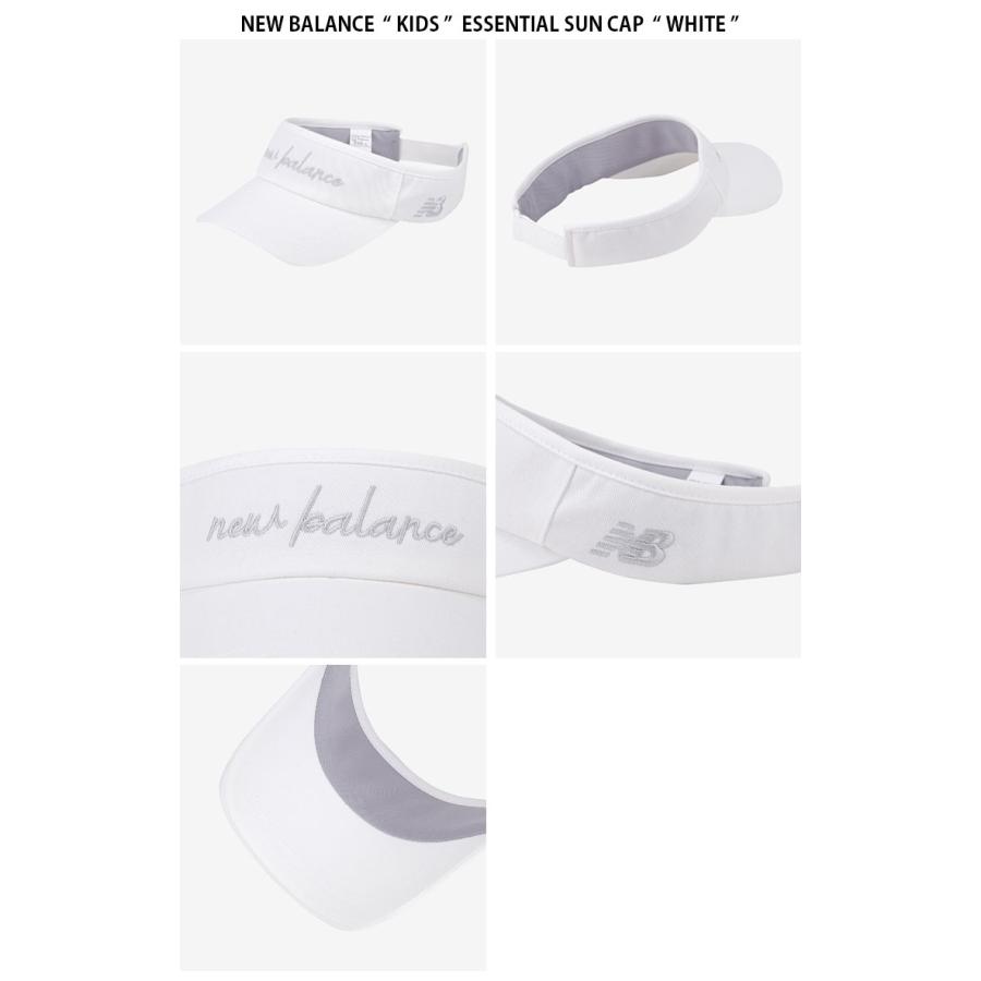 New Balance ニューバランス キッズ サンバイザー ESSENTIAL SUN CAP エッセンシャル サンキャップ 帽子 紫外線防止 ホワイト ブラック 子供用 NK8BDS303Uの画像