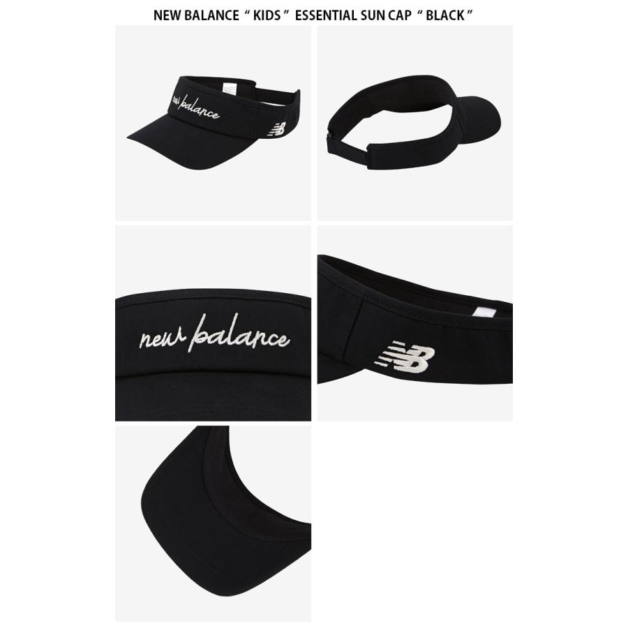 New Balance ニューバランス キッズ サンバイザー ESSENTIAL SUN CAP エッセンシャル サンキャップ 帽子 紫外線防止 ホワイト ブラック 子供用 NK8BDS303Uの画像