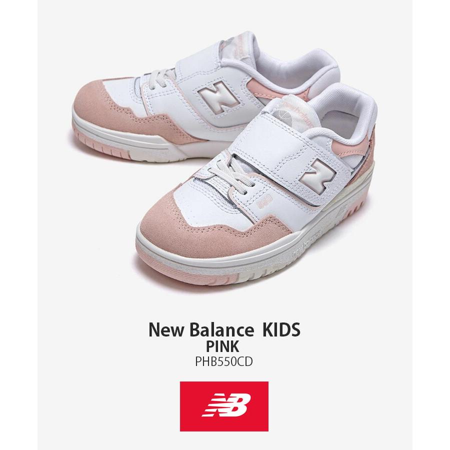 New Balance ニューバランス キッズ スニーカー NewBalance 550 PINK キッズシューズ ピンク ホワイト ベルクロ PHB550CD ベビー用 キッズ用 ジュニア用 子供用_1