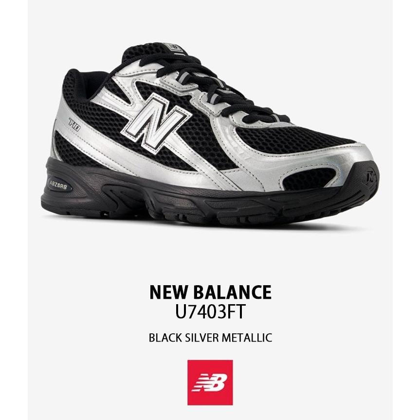 New Balance ニューバランス スニーカー U7403FT シューズ NewBalance740 ランニングシューズ メッシュ BLACK SILVER ブラック シルバーメンズ レディース | New Balance | 02