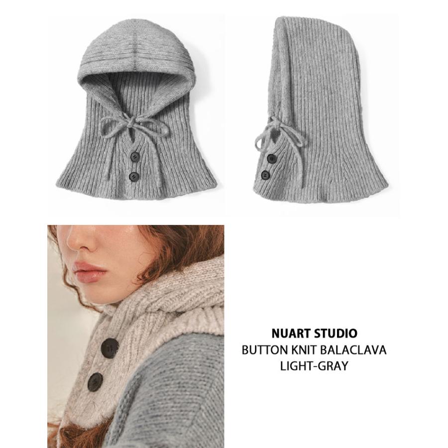 NUART STUDIO ヌアートスタジオ 帽子 BUTTON KNIT BALACLAVA 4色