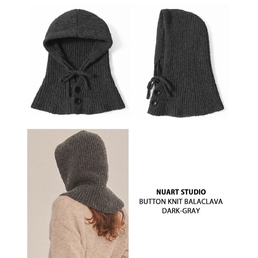 NUART STUDIO ヌアートスタジオ 帽子 BUTTON KNIT BALACLAVA 4色