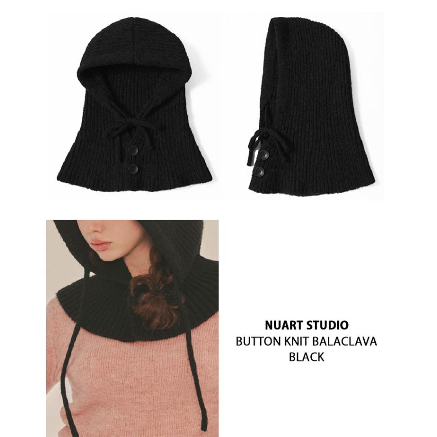NUART STUDIO ヌアートスタジオ 帽子 BUTTON KNIT BALACLAVA 4色