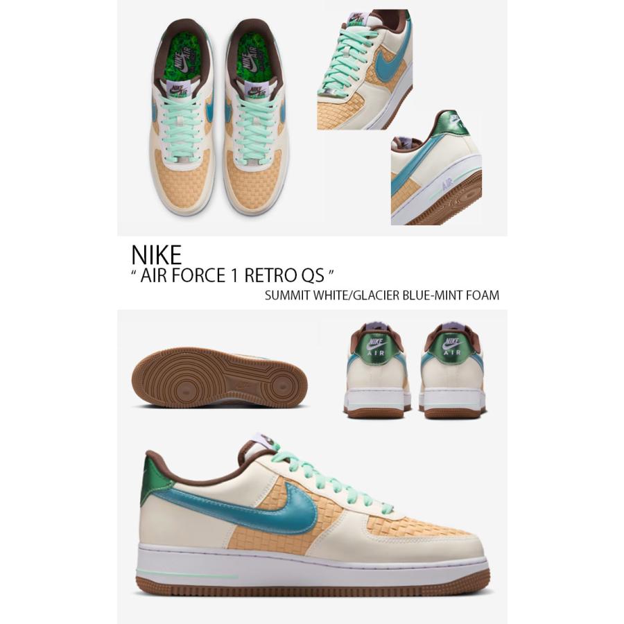 NIKE ナイキ スニーカー AIR FORCE 1 RETRO QS エアフォースワン IB5722-100 ローカット ホワイト ブルー ミント メンズ レディース NIKE（ナイキ） スニーカー AIR FORCE 1 RETRO QS エアフォースワン