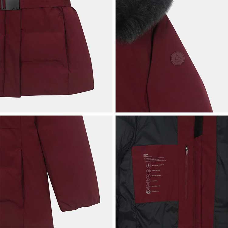 NEPA ネパ レディース コートダウン W PRIMIA BELTED DOWN JACKET プリミア ベルティッド ダウンジャケット ファー付き フード取外し ミドル丈 女性用 7K82068の画像